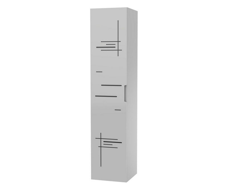 Colonne Liberté façade grise bi-matière plexiglas - Blanc / Gris - L350 x P350 x H1600mm