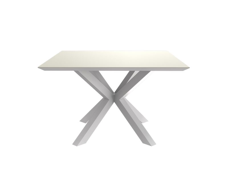 Table de repas carré Stockholm en céramique - Noir / Taupe - L1200 x P1200 x H750 mm