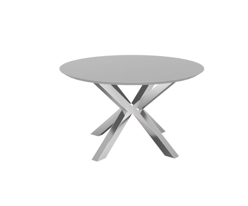 Table de repas ronde Stockholm en céramique - Blanc / Gris - Diamètre 1200 x H750 mm