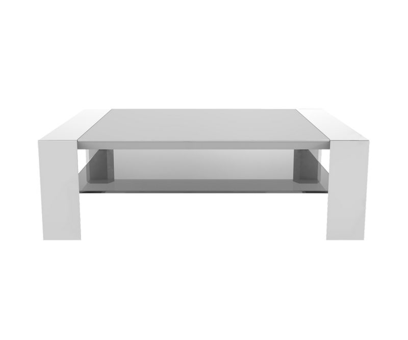 Table basse - Blanc / Gris - L1100 x P700 x H350mm