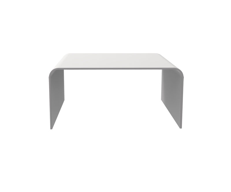 Table basse en solid surface - Blanc / Gris - L750 x P750 x H400 mm