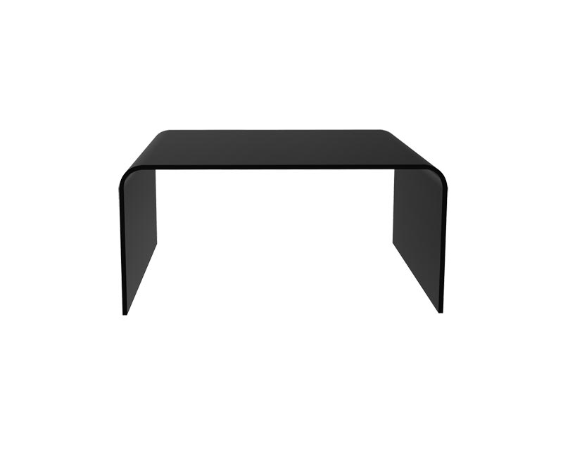 Table basse en solid surface - Noir / Taupe - L750 x P750 x H400 mm