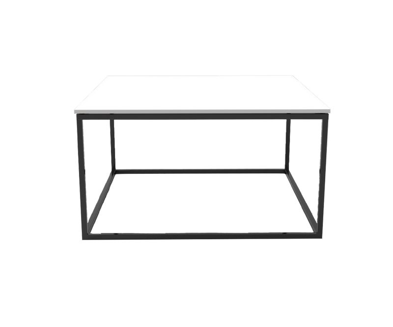 Table basse Square Manhattan - Blanc / Beige - L750 x P750 x H412mm