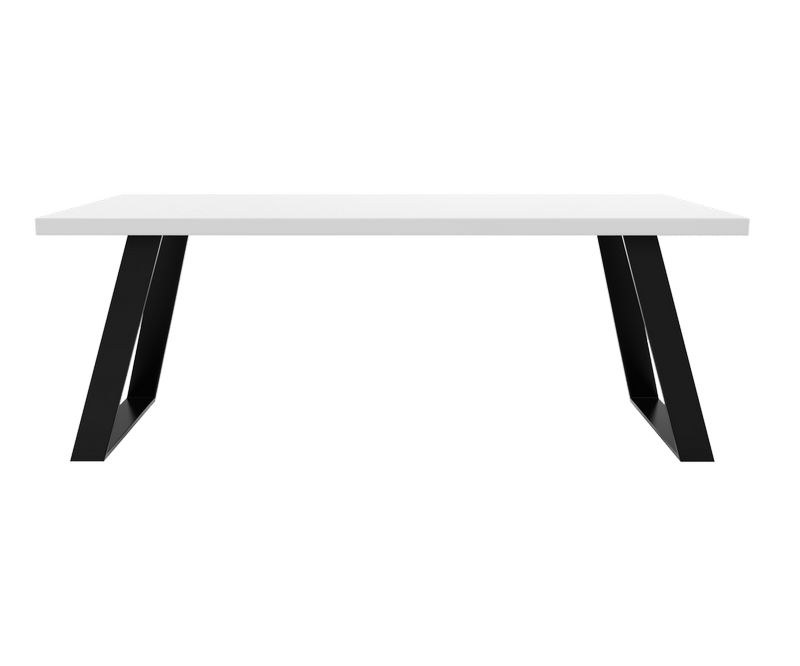 Table de repas Manhattan - Blanc / Chrome - L2000 x P900 x H750mm