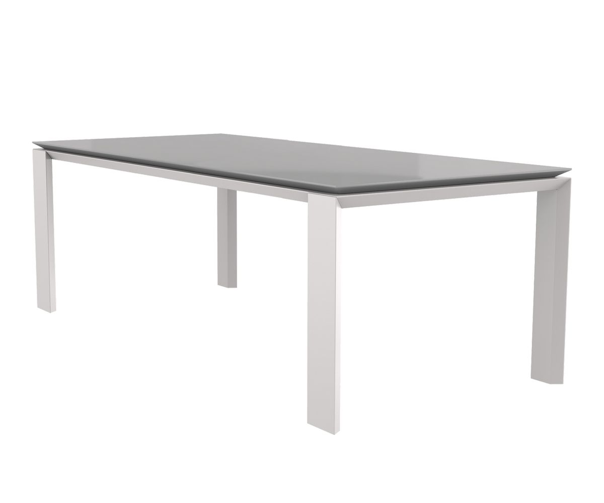 Loungewell Table de séjour Munich - Blanc / Gris - L2200 x P1000 x H750 mm