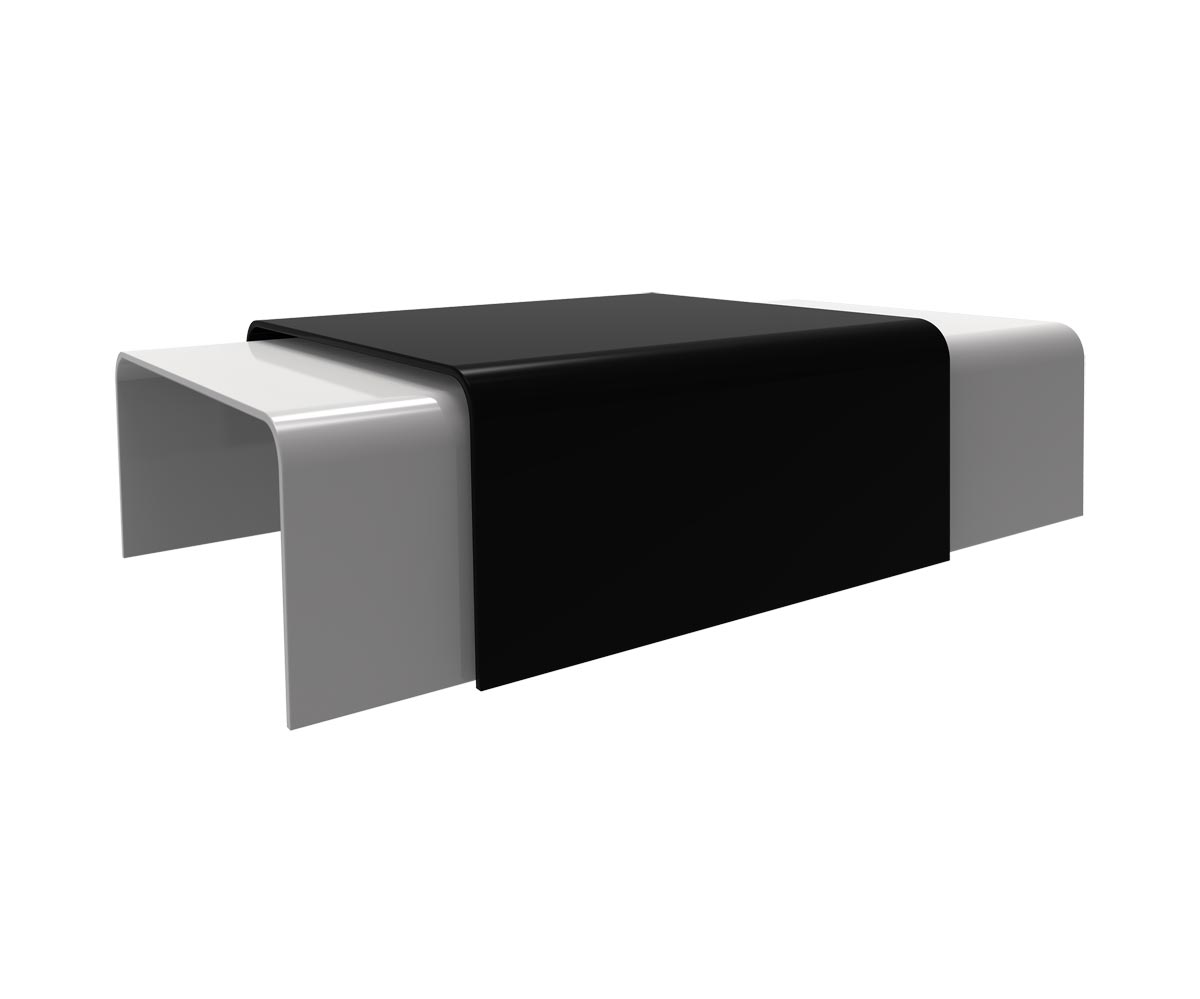 Loungewell Table basse en solid surface - Noir - L750 x P750 x H400 mm