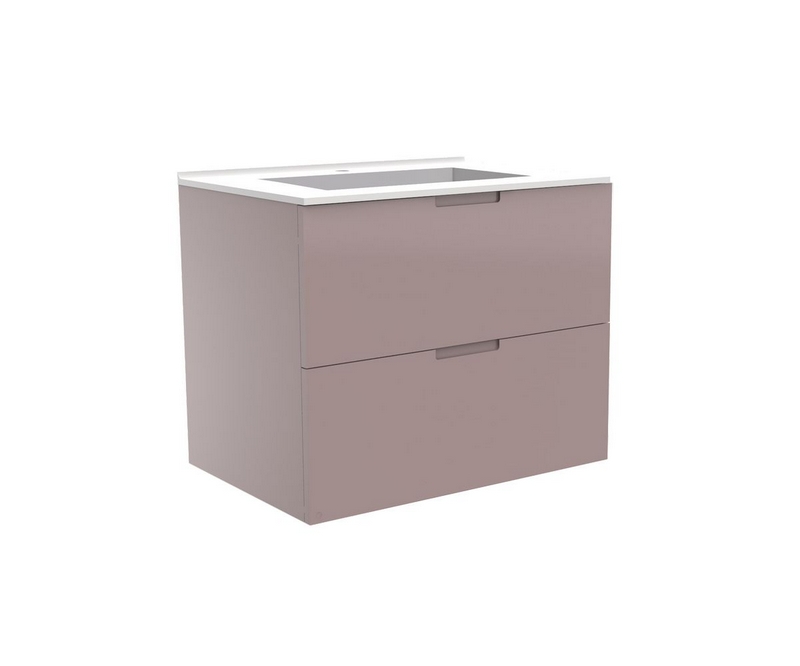 Meuble vasque Liberté façades unies béton - Taupe - L700 x P480 x H576mm