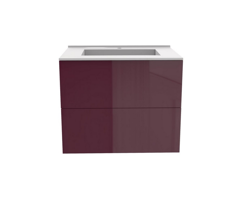 Meuble vasque Liberté Gloss rouge - Sipo - L700 x P480 x H576mm