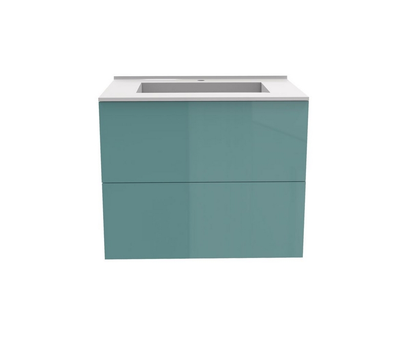 Meuble vasque Gloss turquoise - Turquoise - L700 x P480 x H576mm