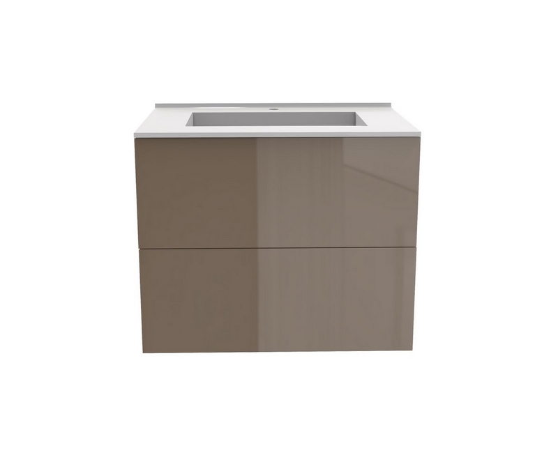 Meuble vasque Liberté Gloss taupe - Noir - L700 x P480 x H576mm