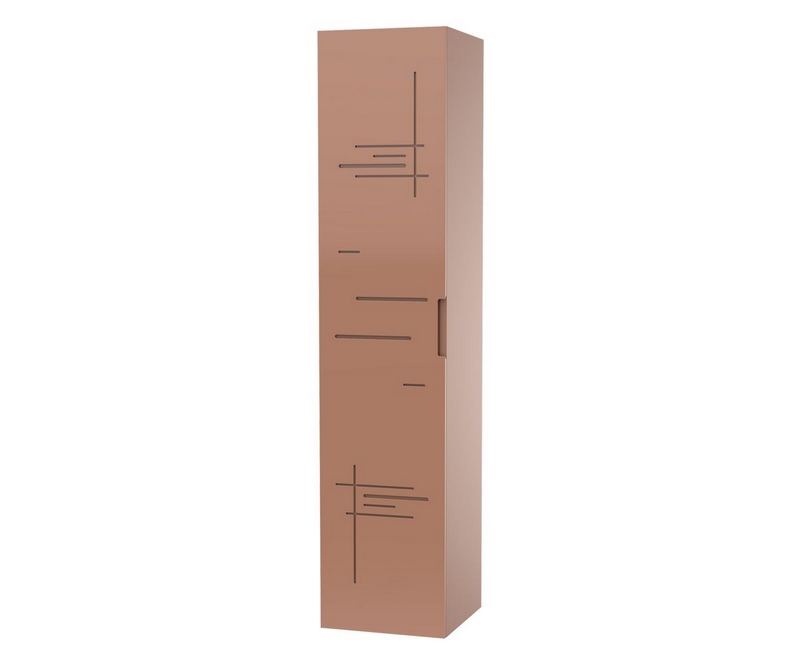 Colonne Liberté façade gravée café - Taupe - L350 x P350 x H1600mm