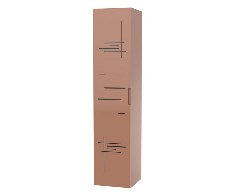 Colonne Liberté façade café bi-matière plexiglas - Taupe - L350 x P350 x H1600mm