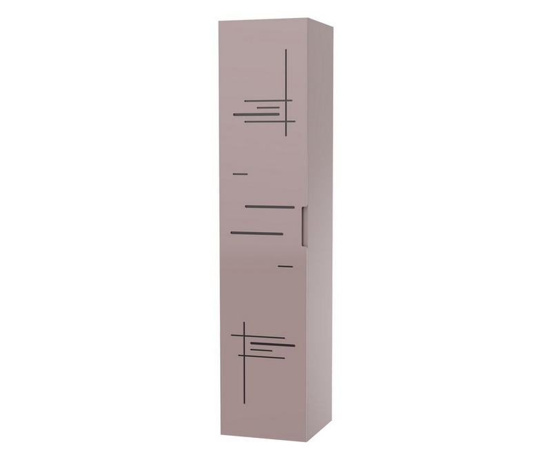 Colonne Liberté façade béton bi-matière plexiglas - Taupe - L350 x P350 x H1600mm