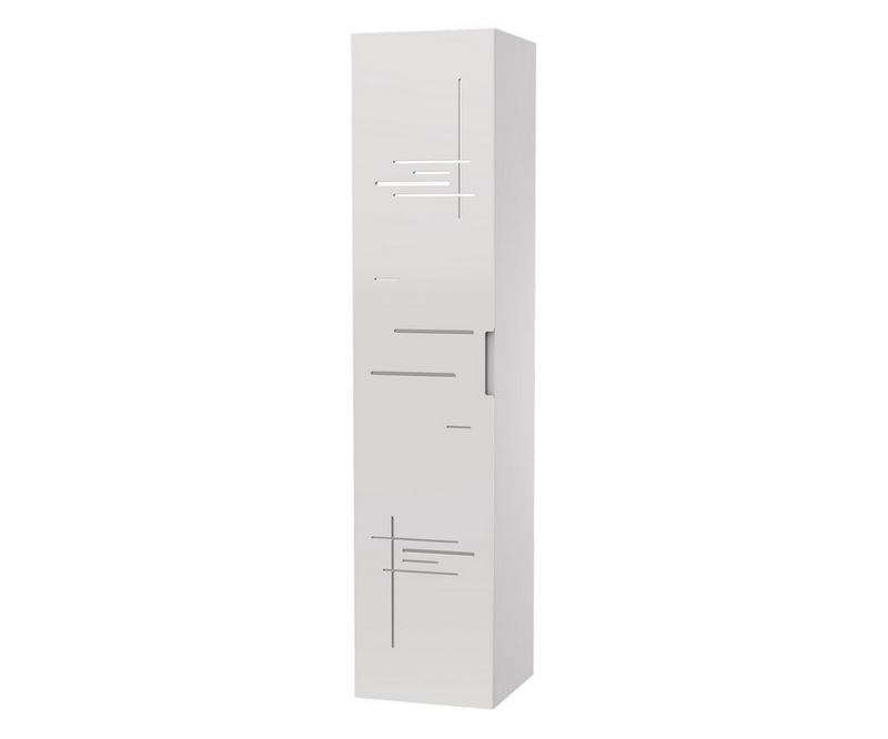 Colonne Liberté façade blanche bi-matière miroir - Blanc - L350 x P350 x H1600mm