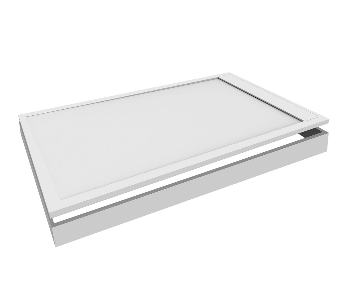 bathwell Tablier de receveur 2000 x 100 - Blanc - L2000 x P12 x H100 mm