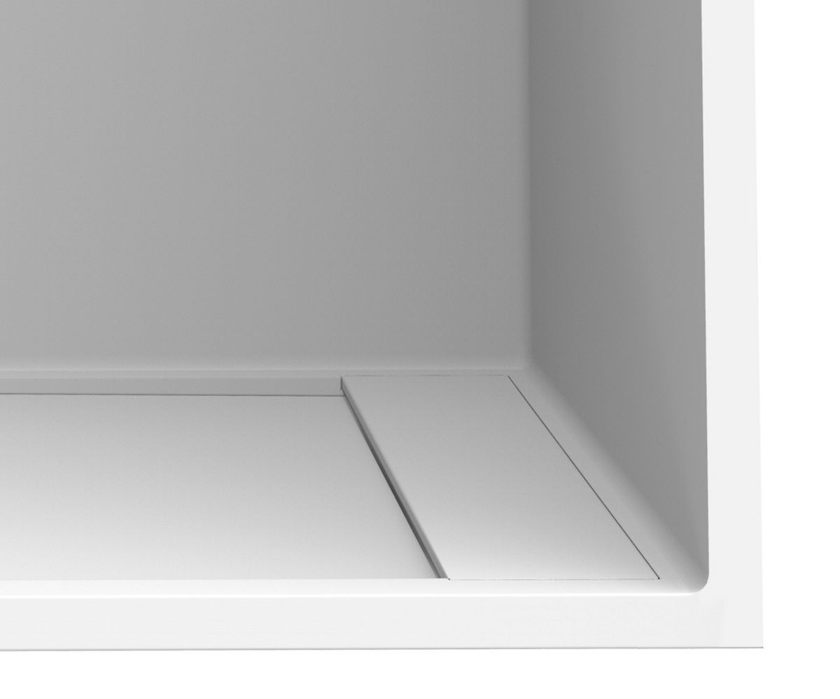 bathwell Paroi murale avec congés de propreté - Dimensions 1300x2500 - Blanc - L1300 x P9 x H2500mm