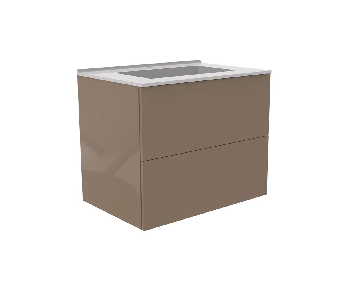 bathwell Meuble vasque Liberté Gloss taupe - Taupe - L700 x P480 x H576mm