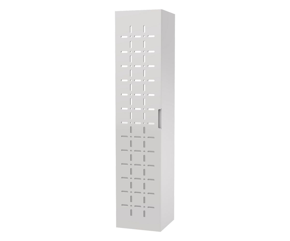 bathwell Colonne Liberté façade blanche bi-matière miroir - Blanc - L350 x P350 x H1600mm