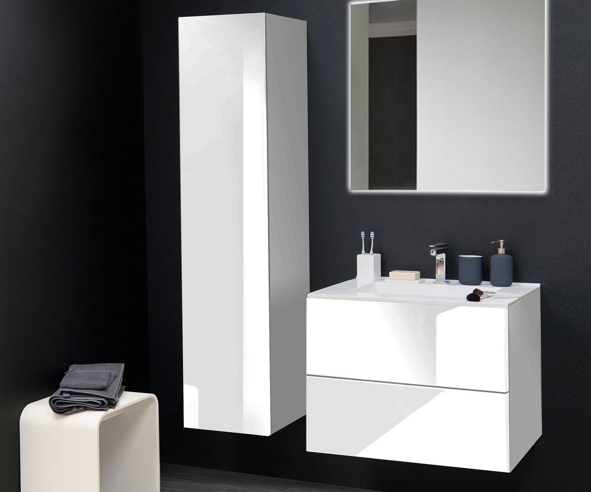 bathwell Colonne Liberté Gloss blanc - Blanc - L350 x P350 x H1600mm