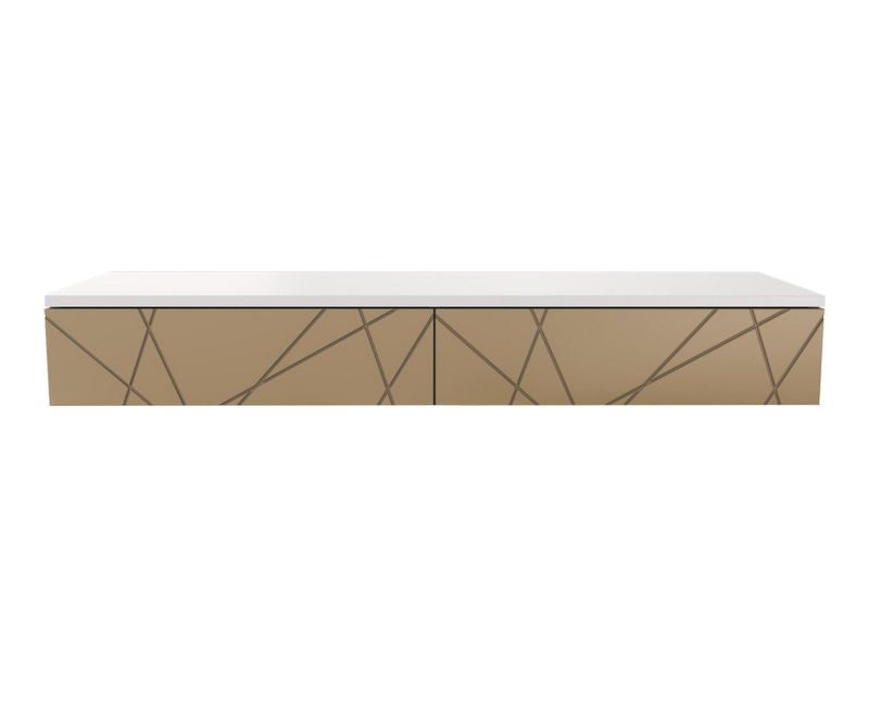 Console d'entrée double - Blanc / Beige - L1100 x P338 x H159 mm