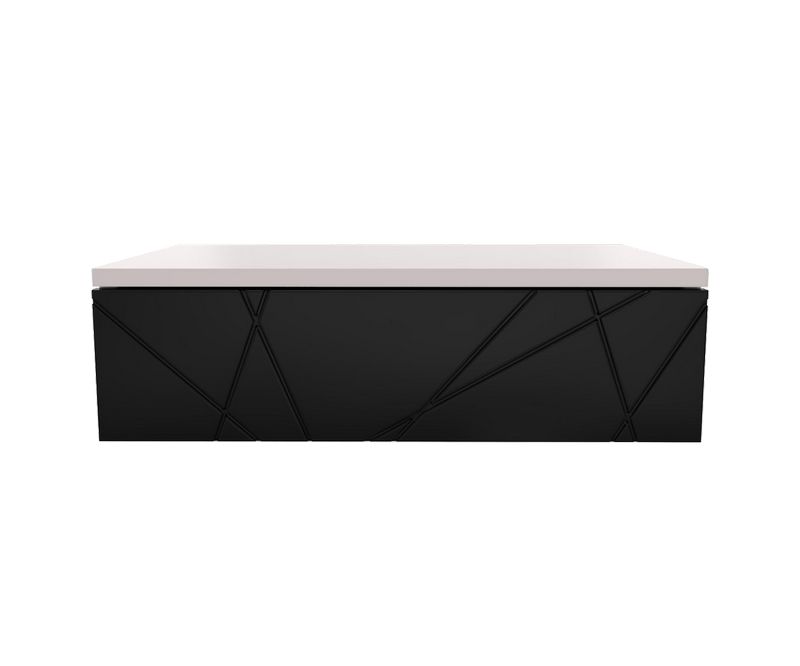 Console d'entrée simple Stockholm - Gris clair / Noir - L559 x P338 x H159 mm