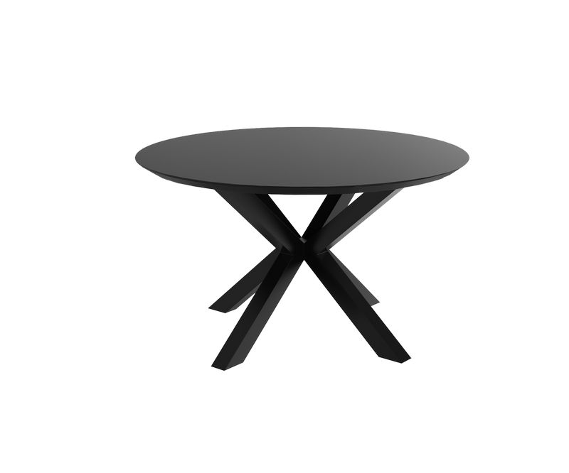 Table de repas ronde Stockholm en céramique - Blanc / Beige - Diamètre 1200 x H750 mm