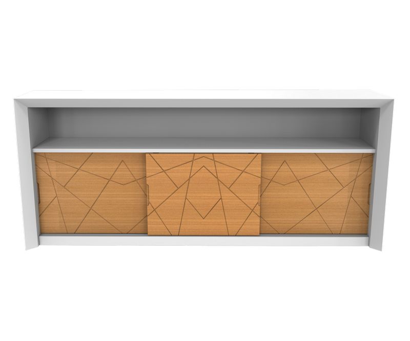 Console bar Stockholm à 3 portes - Gris clair / Noir - L1800 x P400 x H814 mm