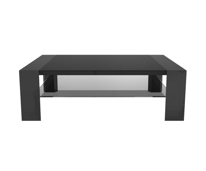 Table basse Munich - Blanc / Noir - L1100 x P700 x H350mm