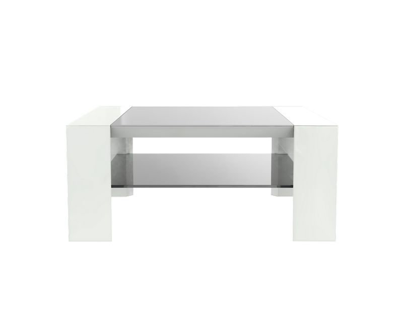 Table basse Munich - Blanc / Gris - L800 x P800 x H350mm