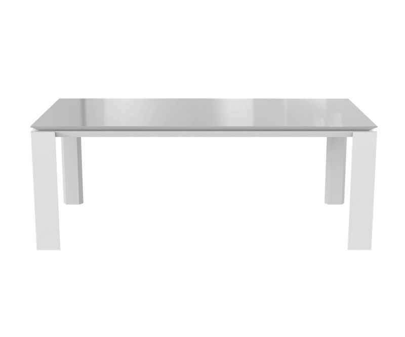 Table de séjour Munich - Blanc / Beige - L2000 x P1000 x H750 mm