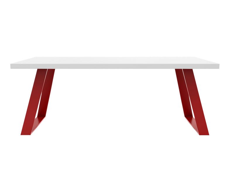 Table de repas - Blanc / Bordeaux - L2000 x P900 x H750mm