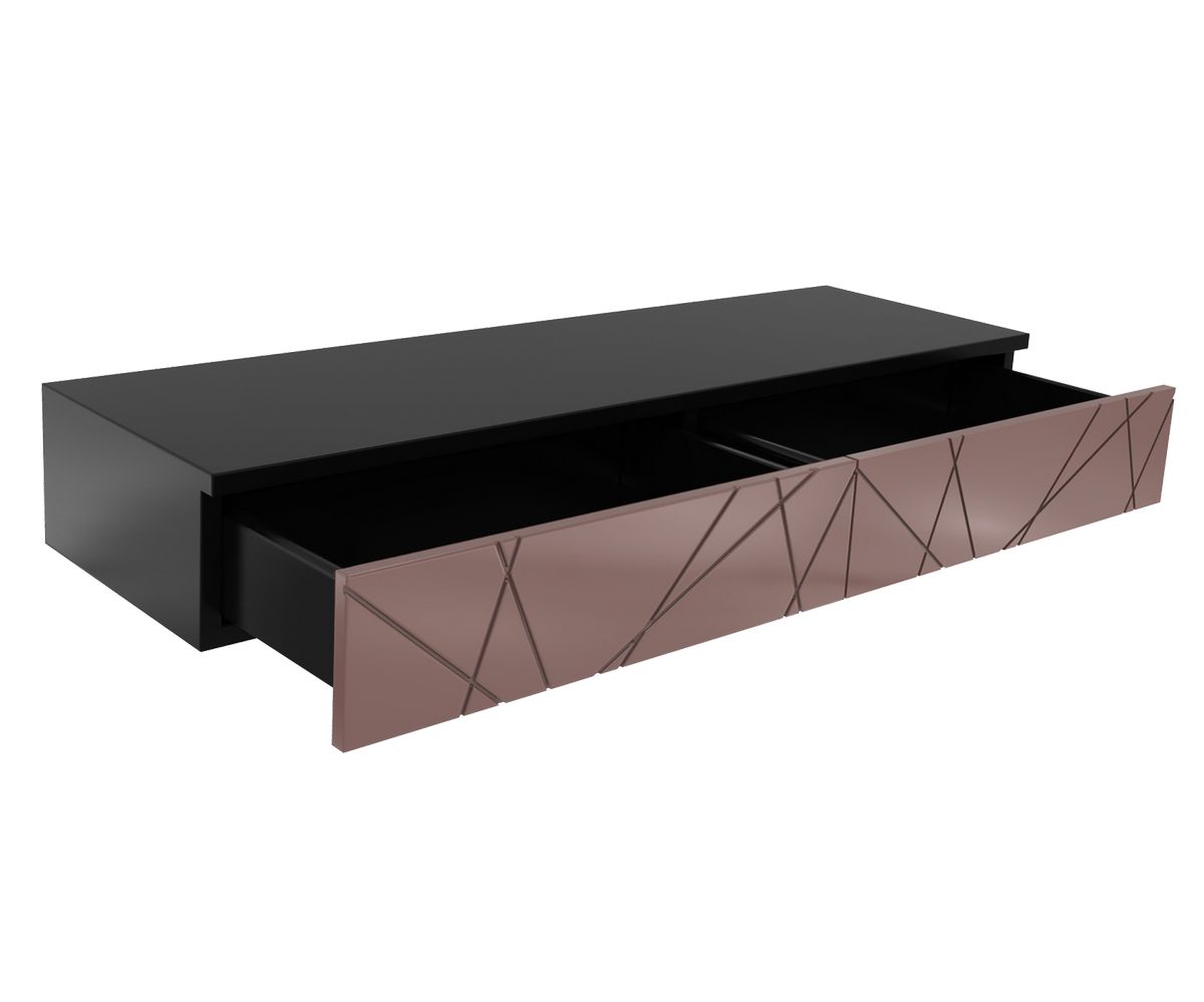 Loungewell Console d'entrée double Stockholm - Noir / Taupe - L1100 x P338 x H159 mm