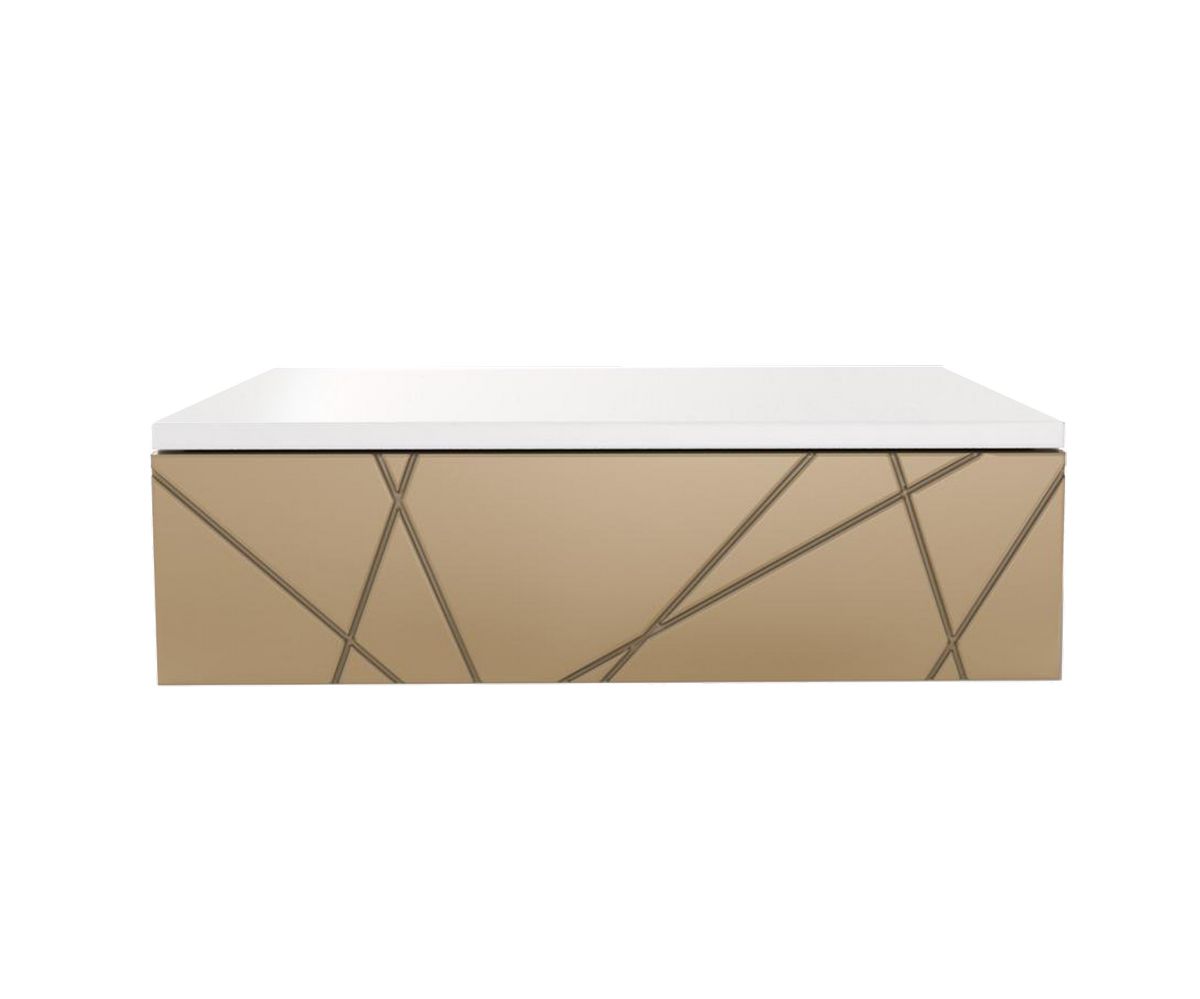 Loungewell Console d'entrée simple Stockholm - Blanc / Beige - L559 x P338 x H159 mm