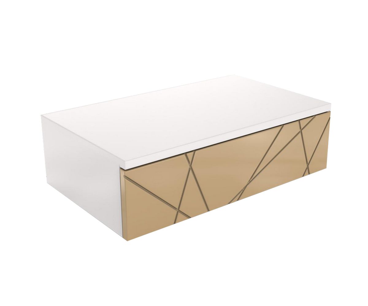 Loungewell Console d'entrée simple Stockholm - Blanc / Beige - L559 x P338 x H159 mm