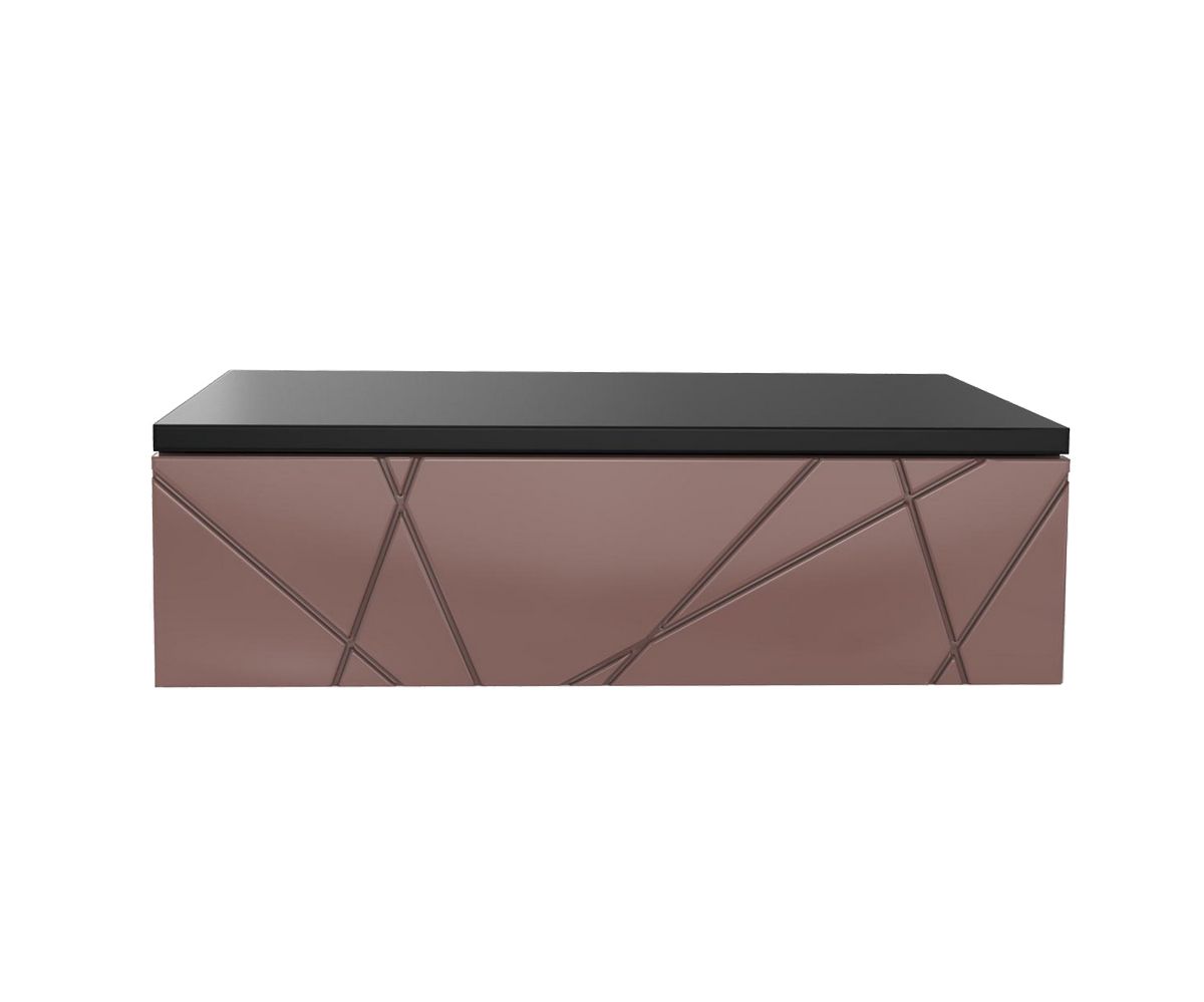 Loungewell Console d'entrée simple Stockholm - Noir / Taupe - L559 x P338 x H159 mm