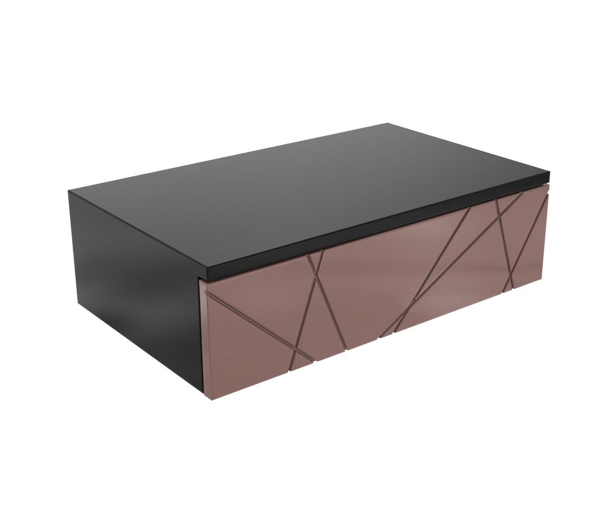 Loungewell Console d'entrée simple Stockholm - Noir / Taupe - L559 x P338 x H159 mm