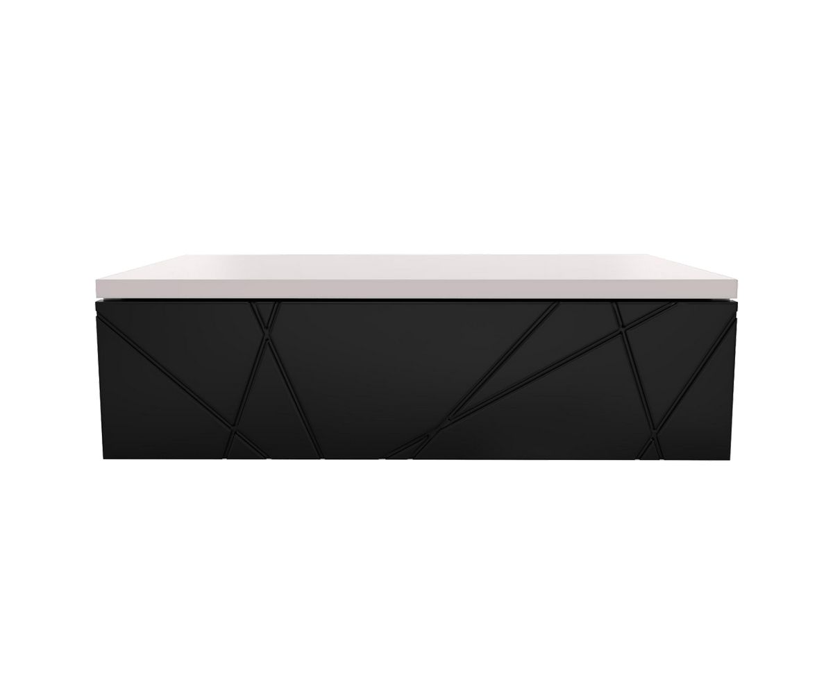 Loungewell Console d'entrée simple Stockholm - Gris clair / Noir - L559 x P338 x H159 mm