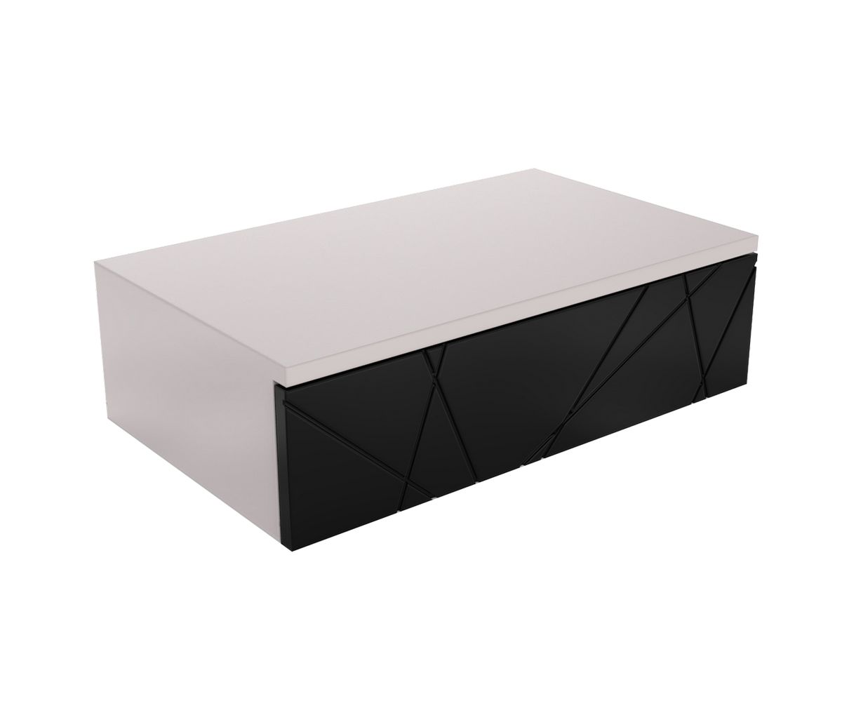 Loungewell Console d'entrée simple Stockholm - Gris clair / Noir - L559 x P338 x H159 mm