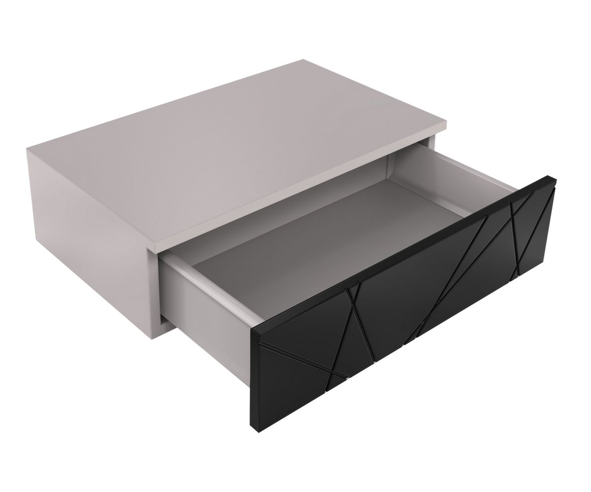 Loungewell Console d'entrée simple Stockholm - Gris clair / Noir - L559 x P338 x H159 mm