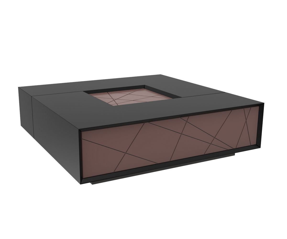 Loungewell Table basse Stockholm - Noir / Taupe - L1100 x P1100 x H325 mm