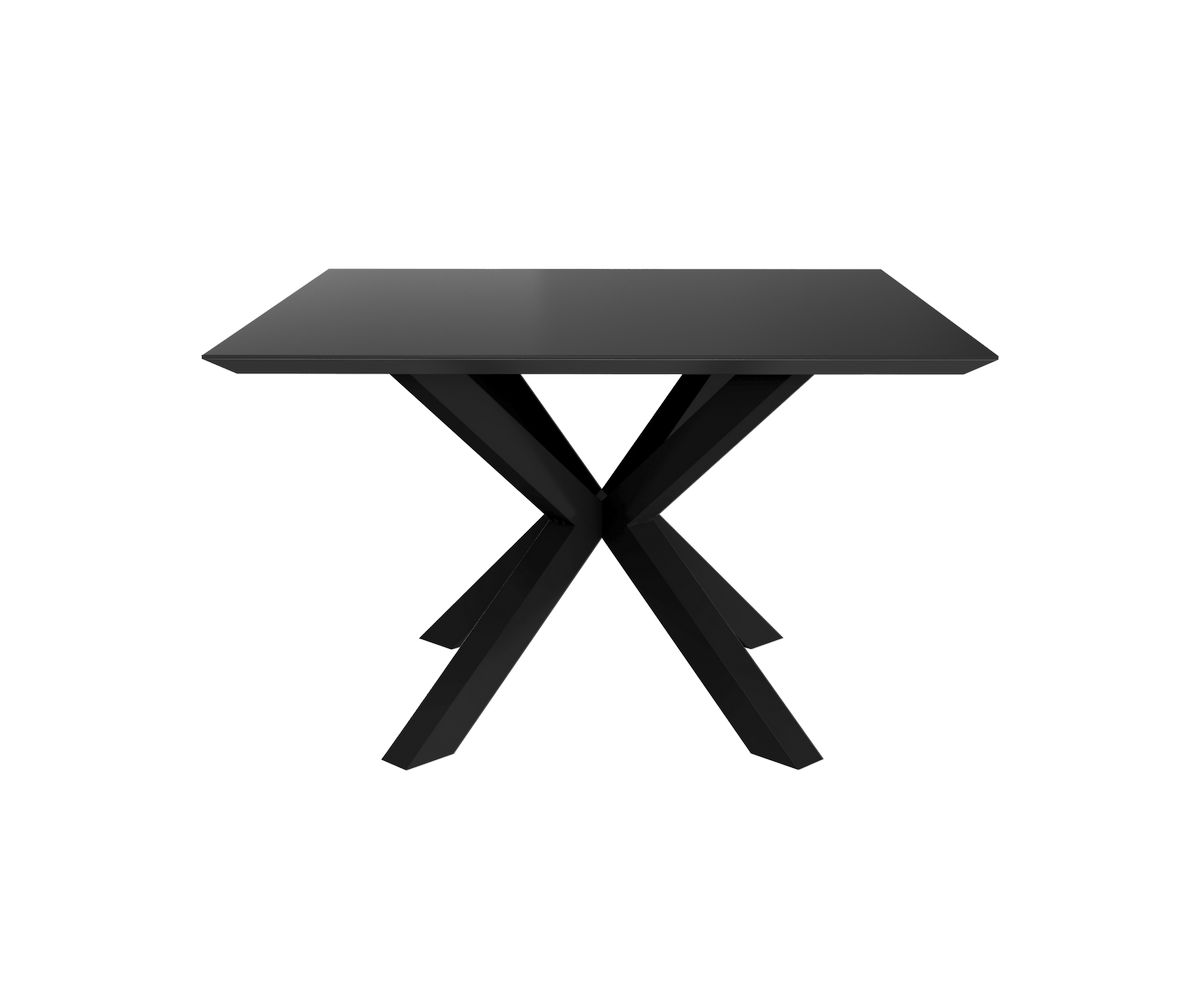 Loungewell Table de repas carré Stockholm en céramique - Noir / Taupe - L1200 x P1200 x H750 mm