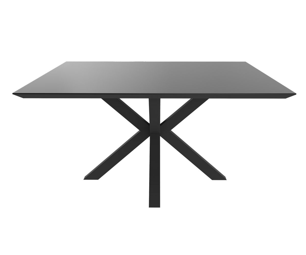 Loungewell Table de repas carré Stockholm en céramique - Noir / Taupe - L1500 x P1500 x H750 mm