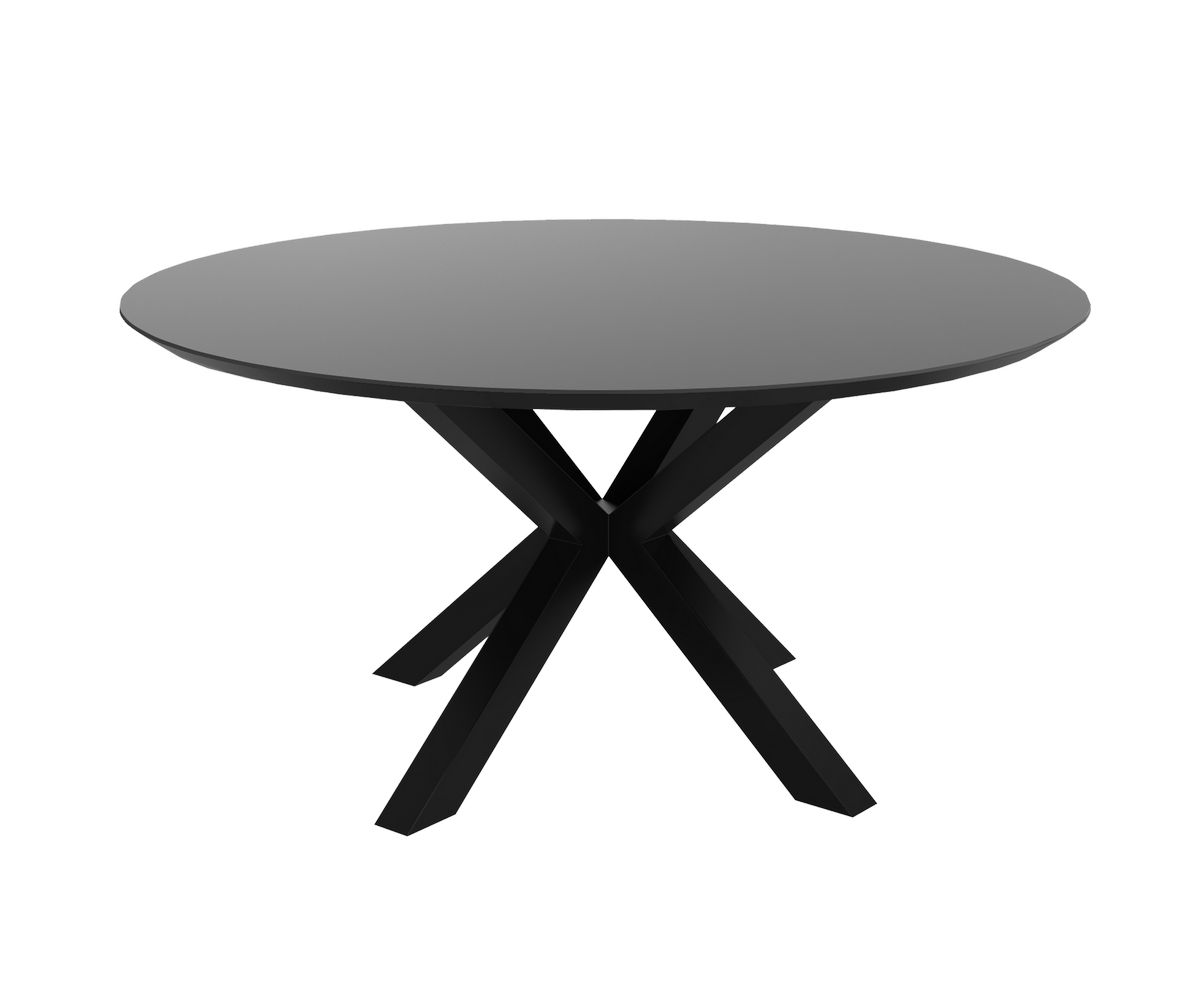 Loungewell Table de repas ronde Stockholm en céramique - Noir / Taupe - Diamètre 1500 x H750 mm