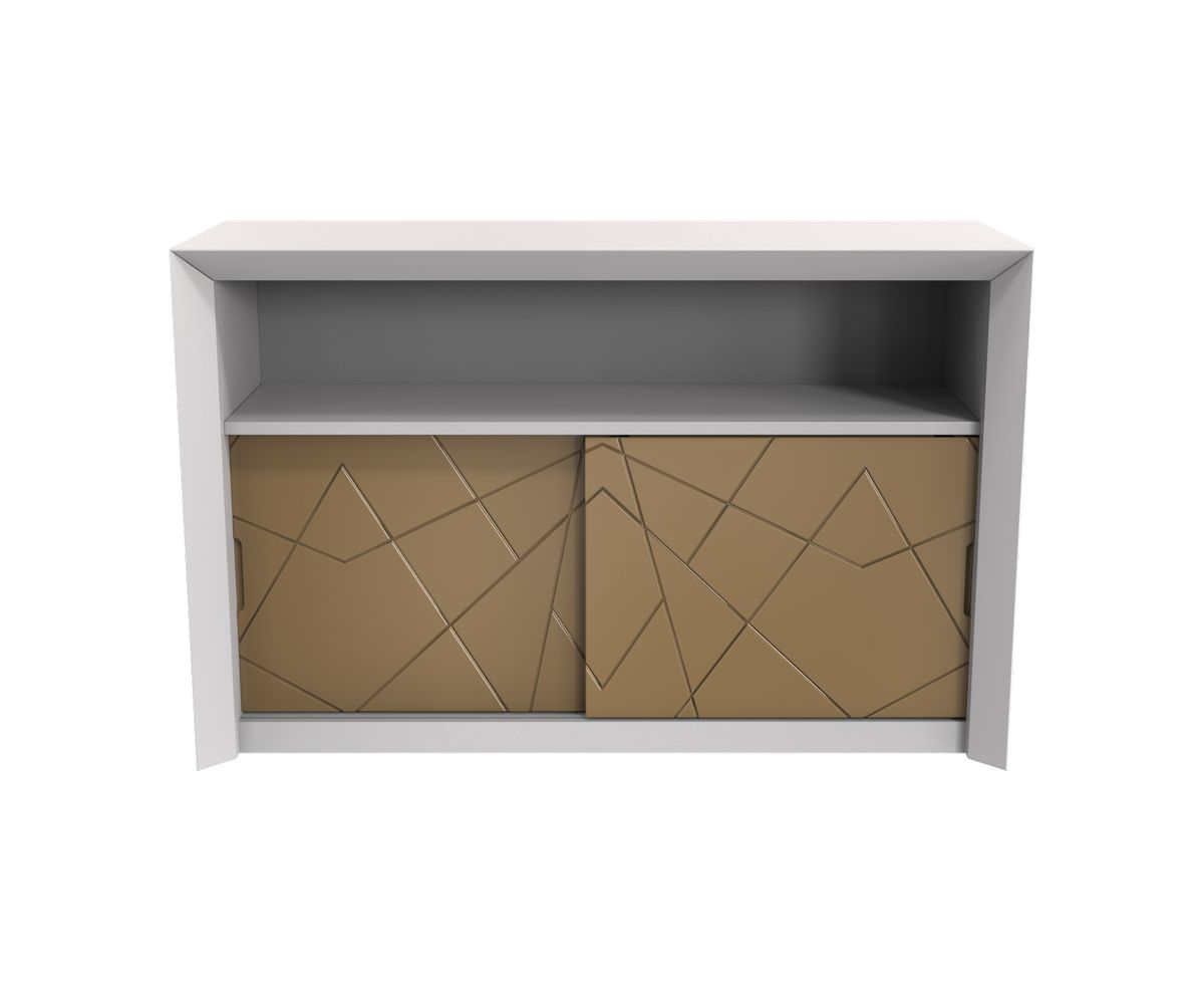 Loungewell Console bar Stockholm à 2 portes - Blanc / Beige - L1250 x P500 x H814 mm