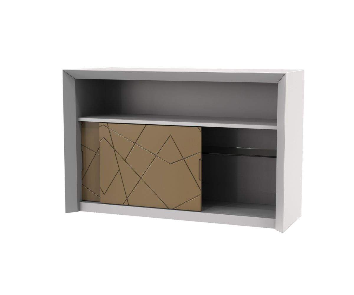 Loungewell Console bar Stockholm à 2 portes - Blanc / Beige - L1250 x P500 x H814 mm