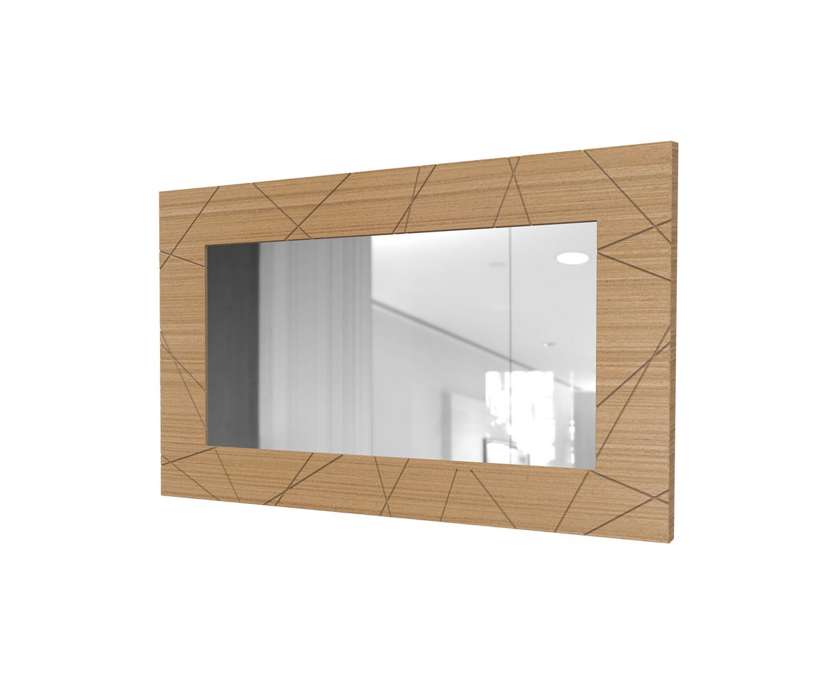 Loungewell Miroir d'entrée Stockholm - Blanc / Chêne - L805 x P488 x H19 mm