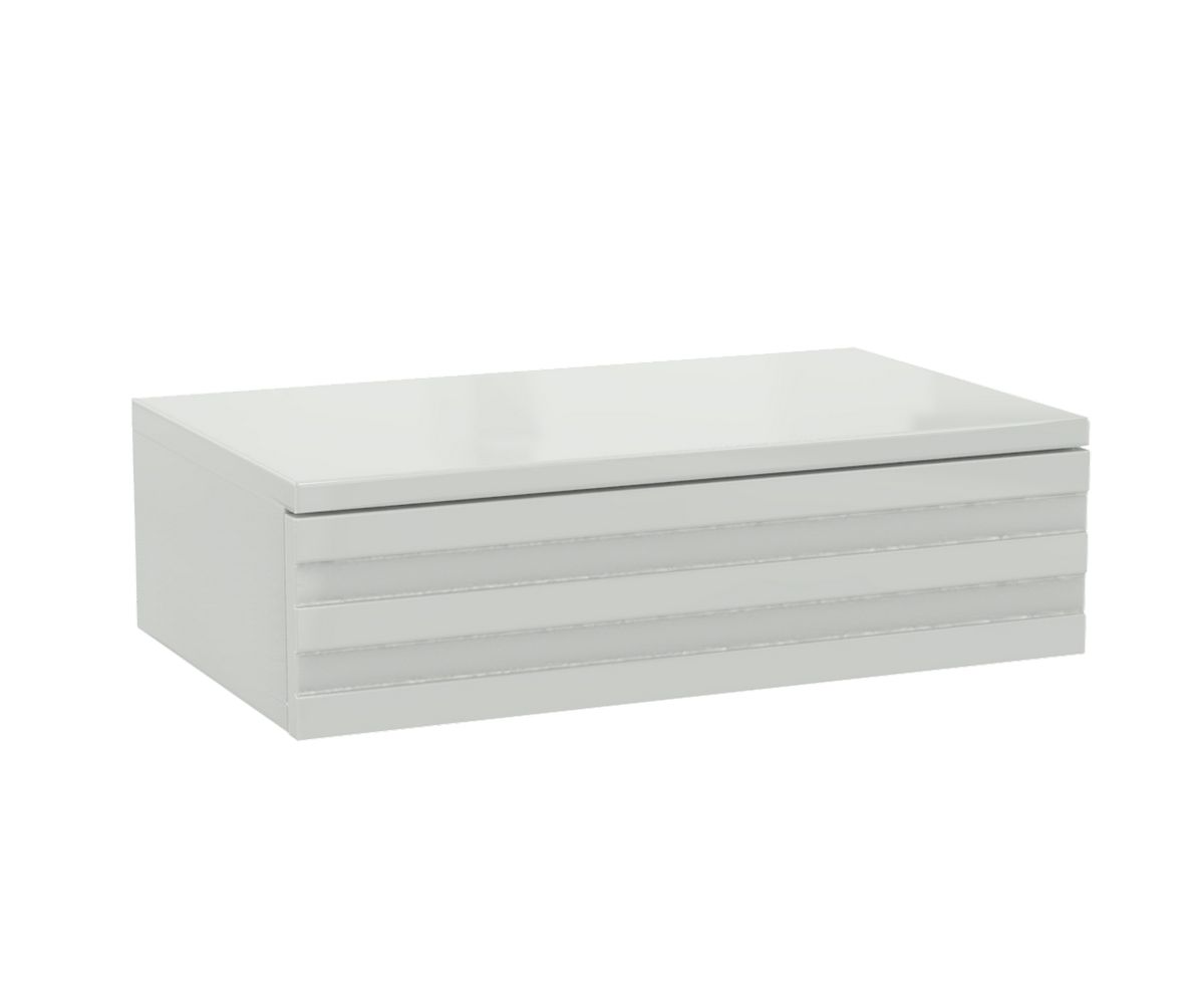 Loungewell Console d'entrée simple Munich - Blanc / Gris - L559 x P338 x H159 mm