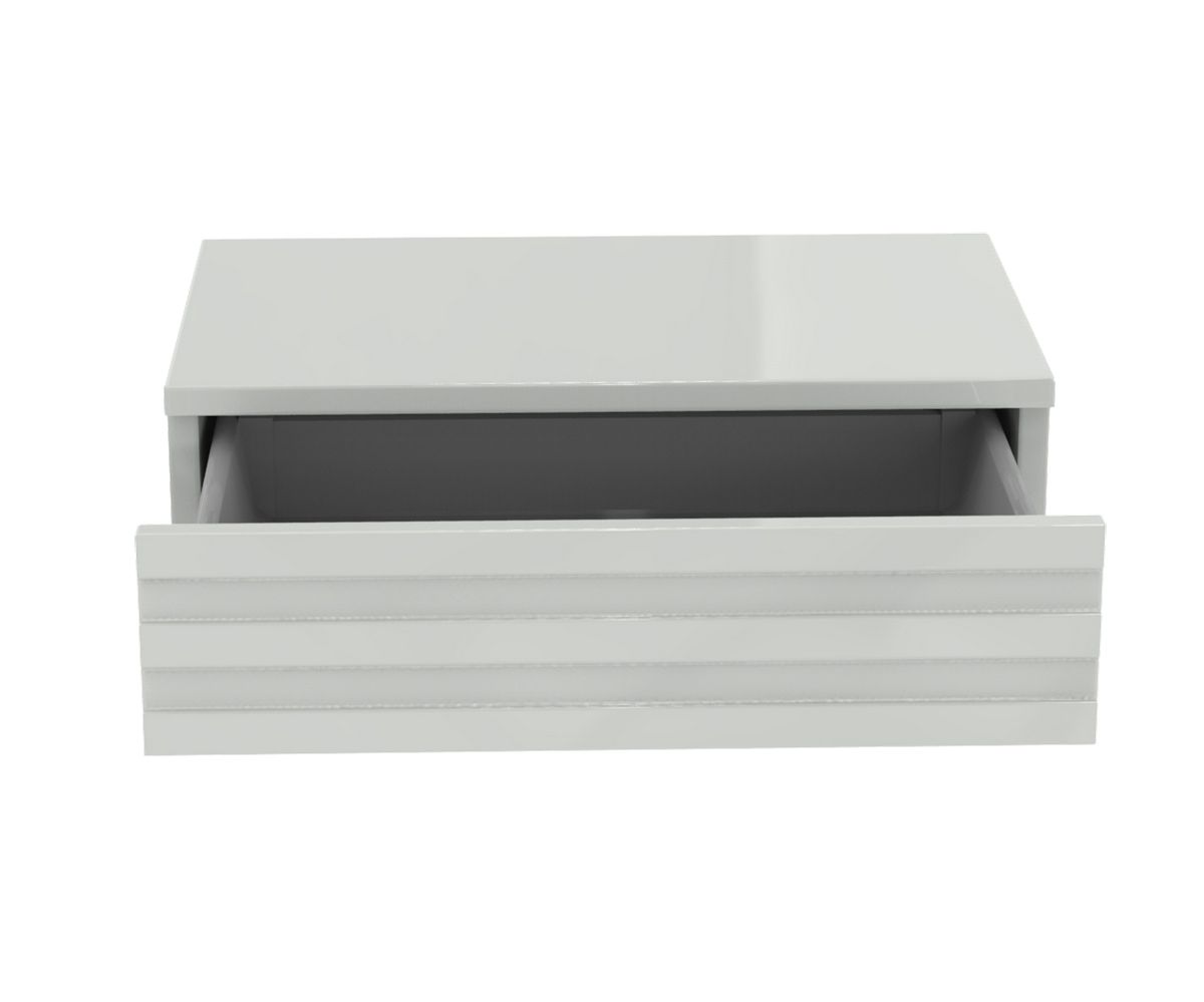 Loungewell Console d'entrée simple Munich - Blanc / Gris - L559 x P338 x H159 mm