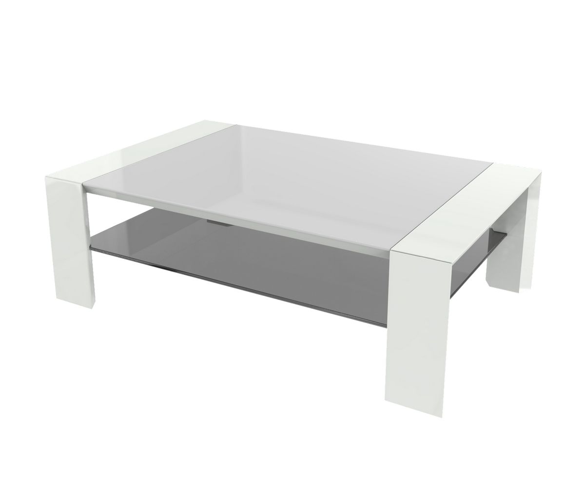 Loungewell Table basse Munich - Blanc / Gris - L1100 x P700 x H350mm