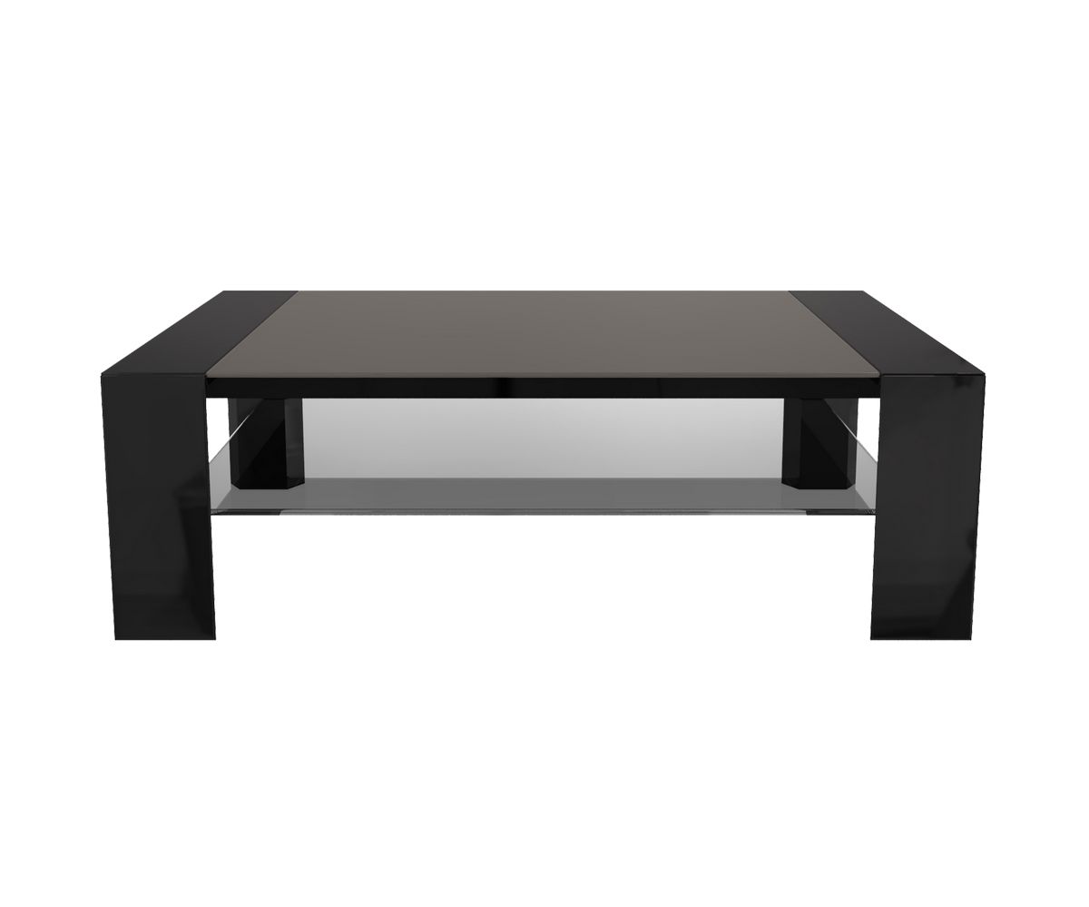 Loungewell Table basse Munich - Noir / Café - L1100 x P700 x H350mm